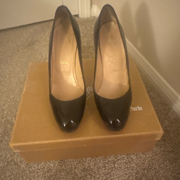 Christian Louboutin Simple Pump 120mm Black Patent Leather 7.5 - Picture 1 of 3